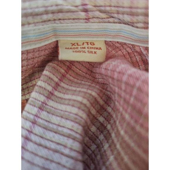 Tommy Bahama 100% Silk Plaid Checked Shirt Short Sleeve Men's Size XL - Picture 7 of 8